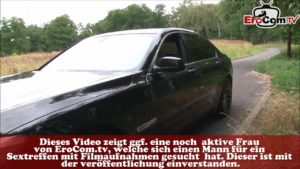 Nutte vom Straßenstrich macht Blowjob im Auto